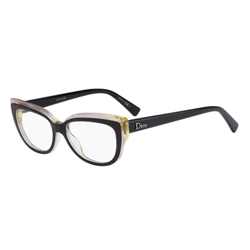 Christian Dior CD3282-ELU Women's Ruthenium Gray Cat Eye Acetate Frame eyeglasses with 52mm lens, stylish and elegant design.