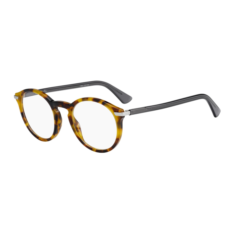Christian Dior Dior Essence 5-0AB8 Women's Havana Gray Round Acetate Eyeglasses with 49mm lens, showcasing stylish design and quality craftsmanship.