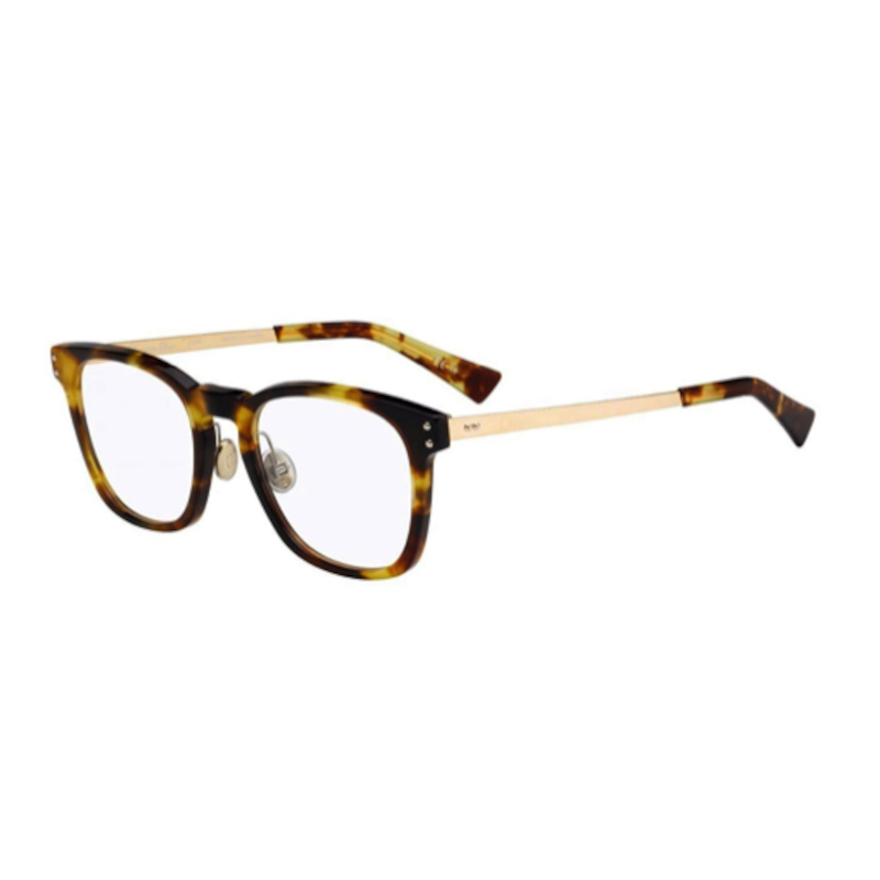 Christian Dior Dior Exquise 04-086 Women's Dark Havana Square Acetate Eyeglasses with 50mm lens, showcasing elegant design and craftsmanship.