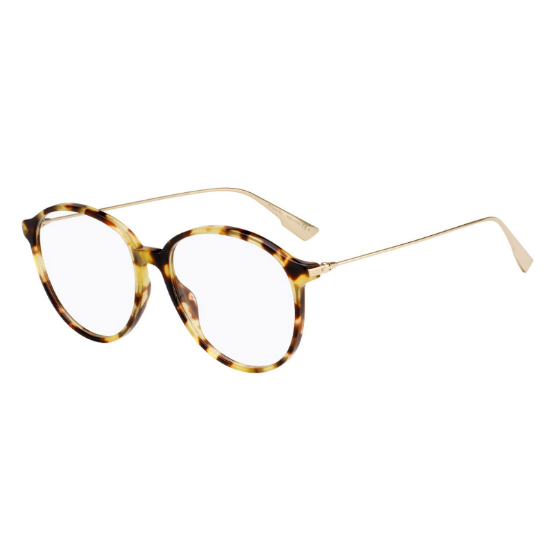 Christian Dior Dior Sight 2-SX7 Women's Light Havana Round Acetate Eyeglasses with 55mm lens, stylish and modern design.