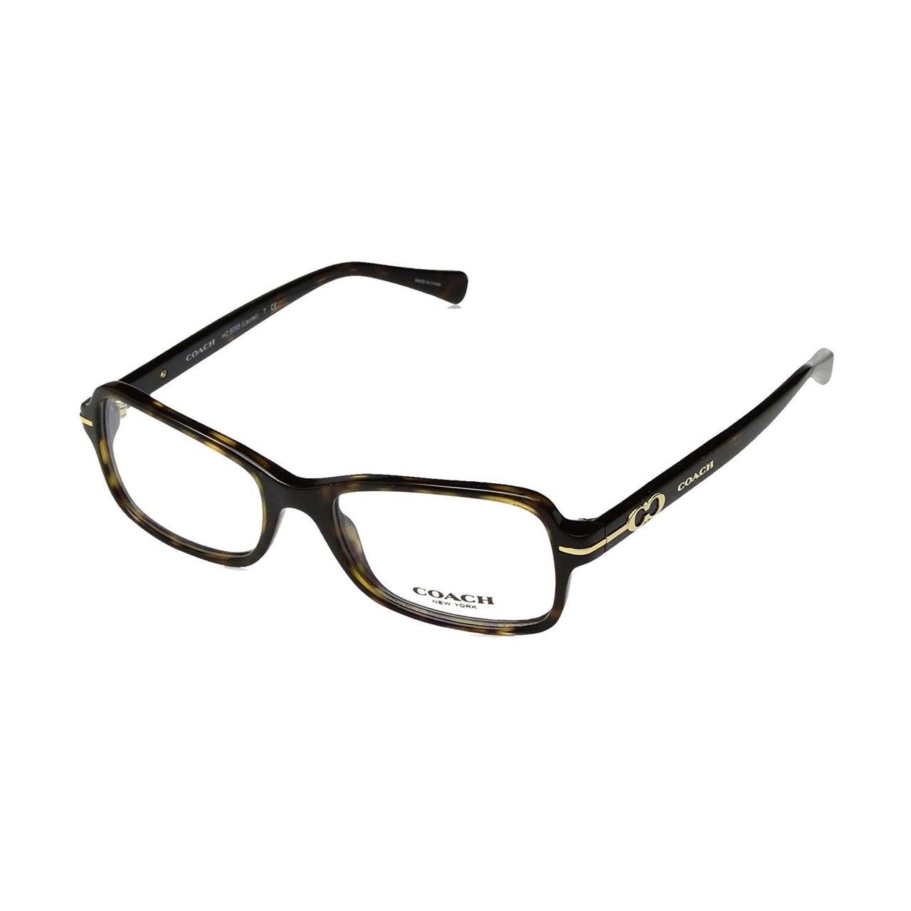 Coach HC6055-5001 Tortoise Butterfly Women's Plastic Eyeglasses with a stylish tortoise shell pattern and butterfly shape.