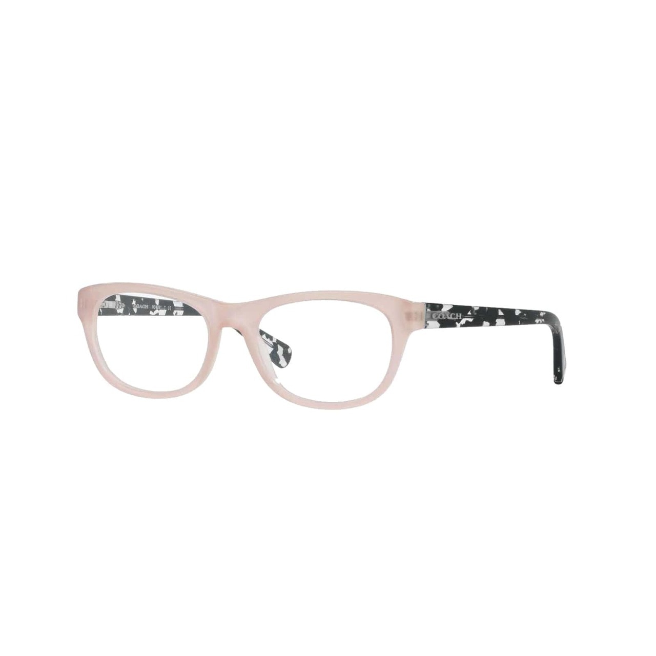 Coach HC6081-5350 Blush Black Crystal Mosaic Rectangular Women's Eyeglasses with a stylish design and plastic frame.