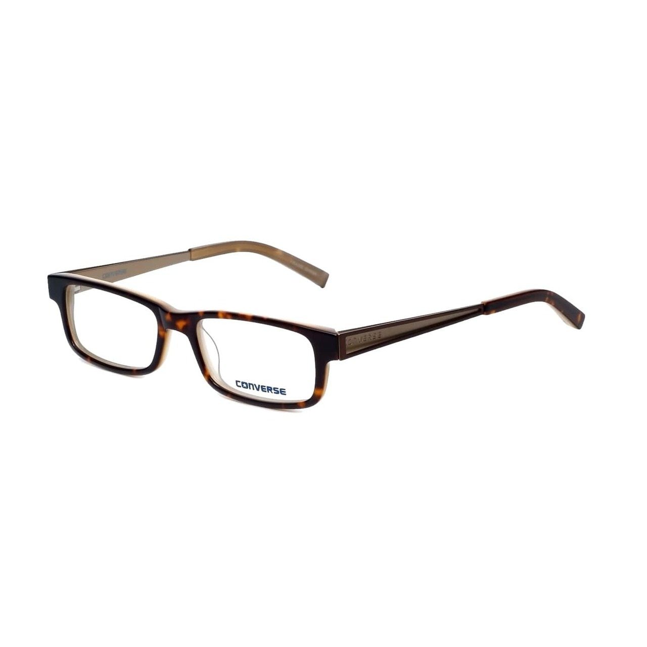 Converse City Limits Tortoise Rectangular Unisex Acetate Eyeglasses with 51mm lenses, showcasing a stylish tortoise frame.