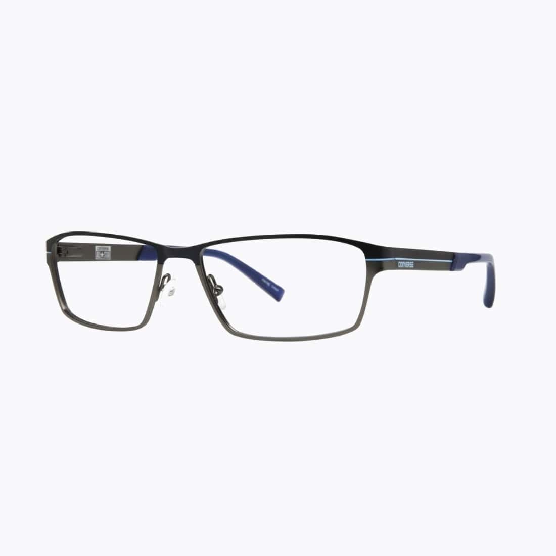 Converse Q019 Navy Rectangular Men's Metal Eyeglasses with a sleek design and full-rim frame, ideal for stylish men.