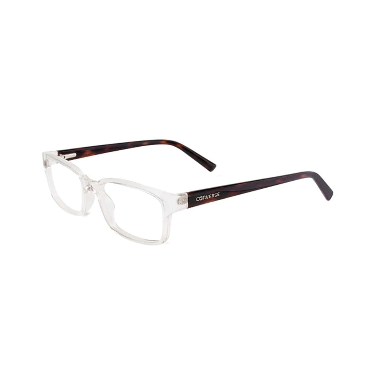 Converse Q043 UF Crystal Rectangular Men's Acetate Eyeglasses with a stylish full rectangular frame in crystal color.