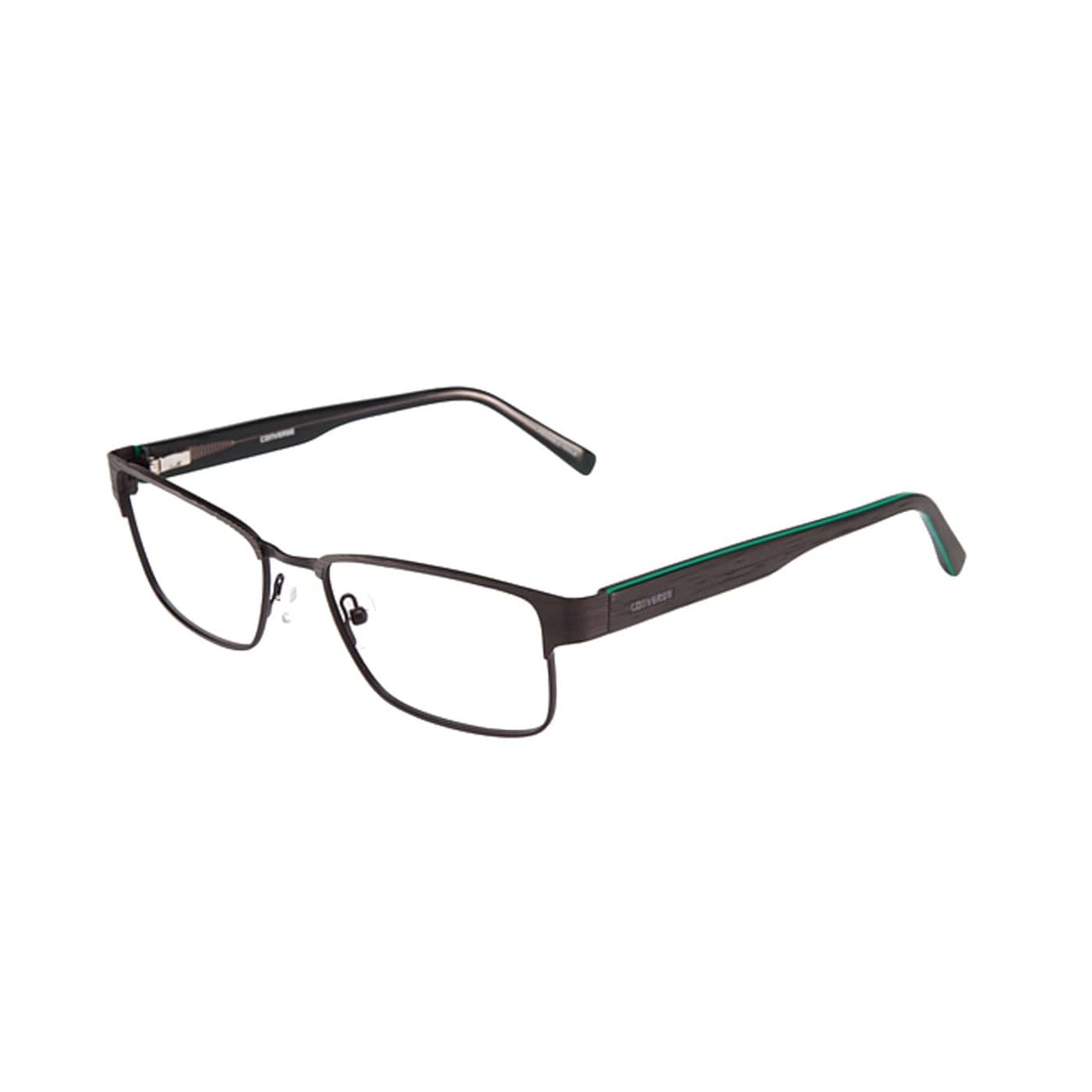 Converse Q103 Black Rectangular Men's Metal Eyeglasses with a sleek design and full-rim frame, perfect for stylish men.