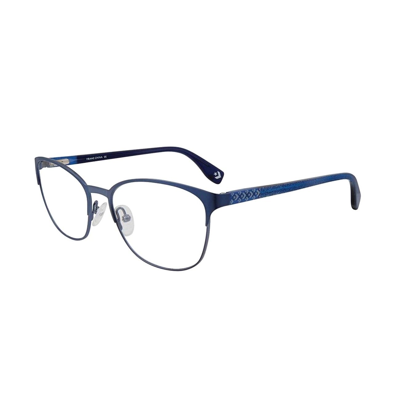 Converse Q207 Blue Square Women's Metal Eyeglasses featuring a bold blue frame and sleek design.
