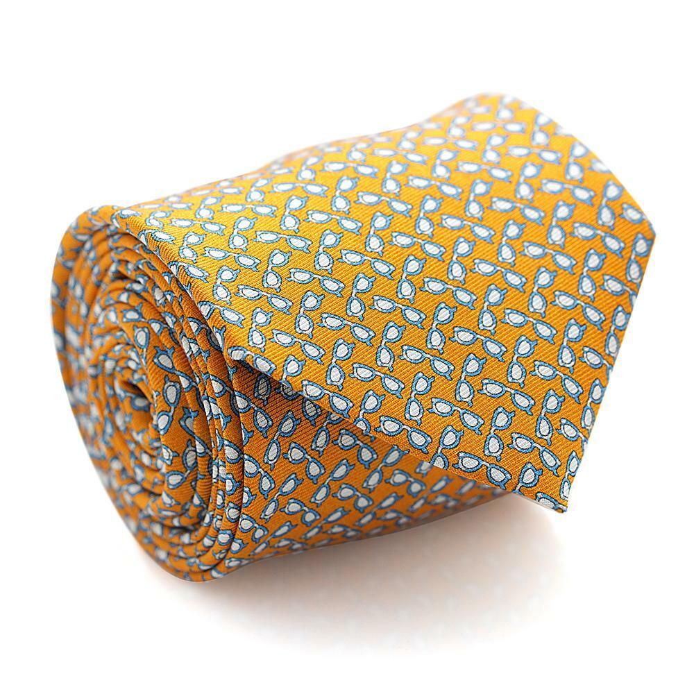 Davidoff handmade Italian silk necktie in vibrant orange, elegantly displayed with a gift sleeve.