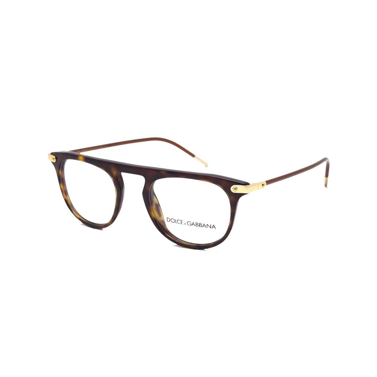 Dolce & Gabbana DG3318-502 Havana Round Women's Acetate Eyeglasses showcasing a stylish full-rim design in a sophisticated Havana color.