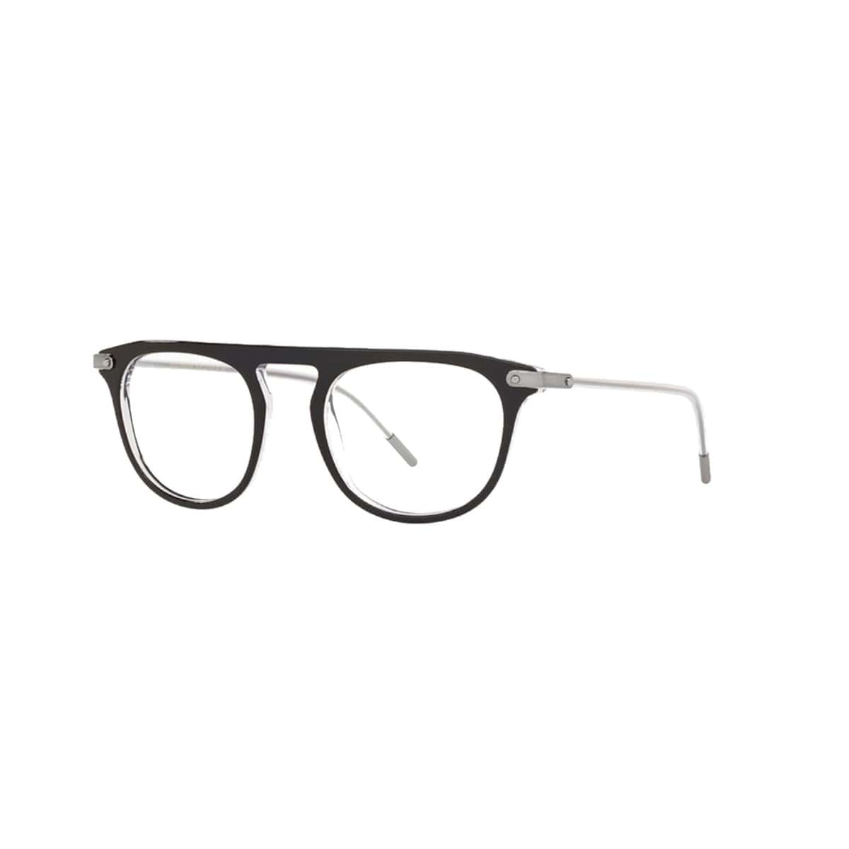 Dolce & Gabbana DG3318-675 Black Crystal Round Men's Acetate eyeglasses showcasing a stylish full-rim design in black crystal finish.