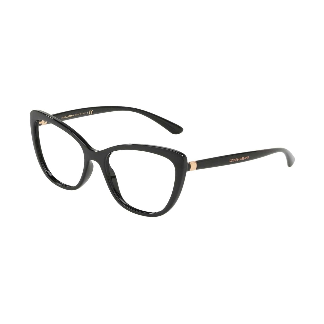 Dolce & Gabbana DG5039-501 Black Cat-Eye Women's Acetate Eyeglasses with elegant black frame and stylish cat-eye shape.