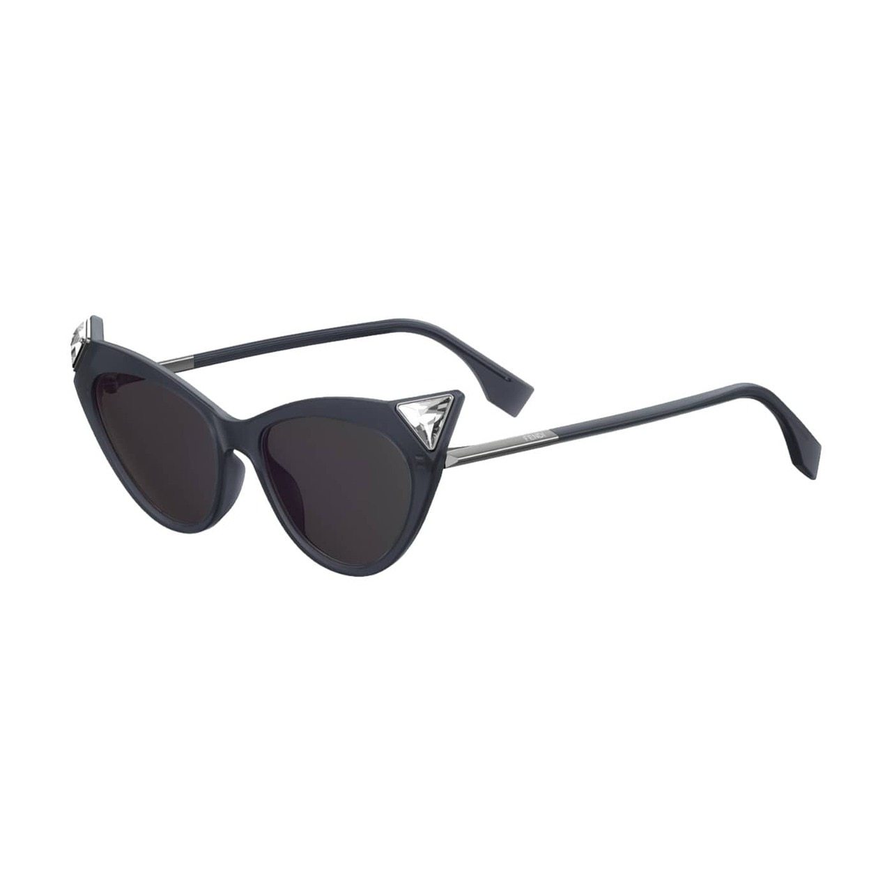 Fendi FF 0356/S-807/IR Black Cat-Eye Sunglasses with Grey Lenses, showcasing a stylish full-rim design.