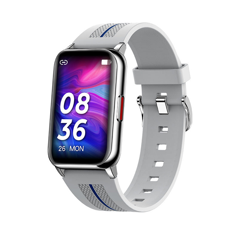 Full-screen Touch Heart Rate Sleep Monitoring Sports Watch with silicone strap, showcasing its sleek design and vibrant display.