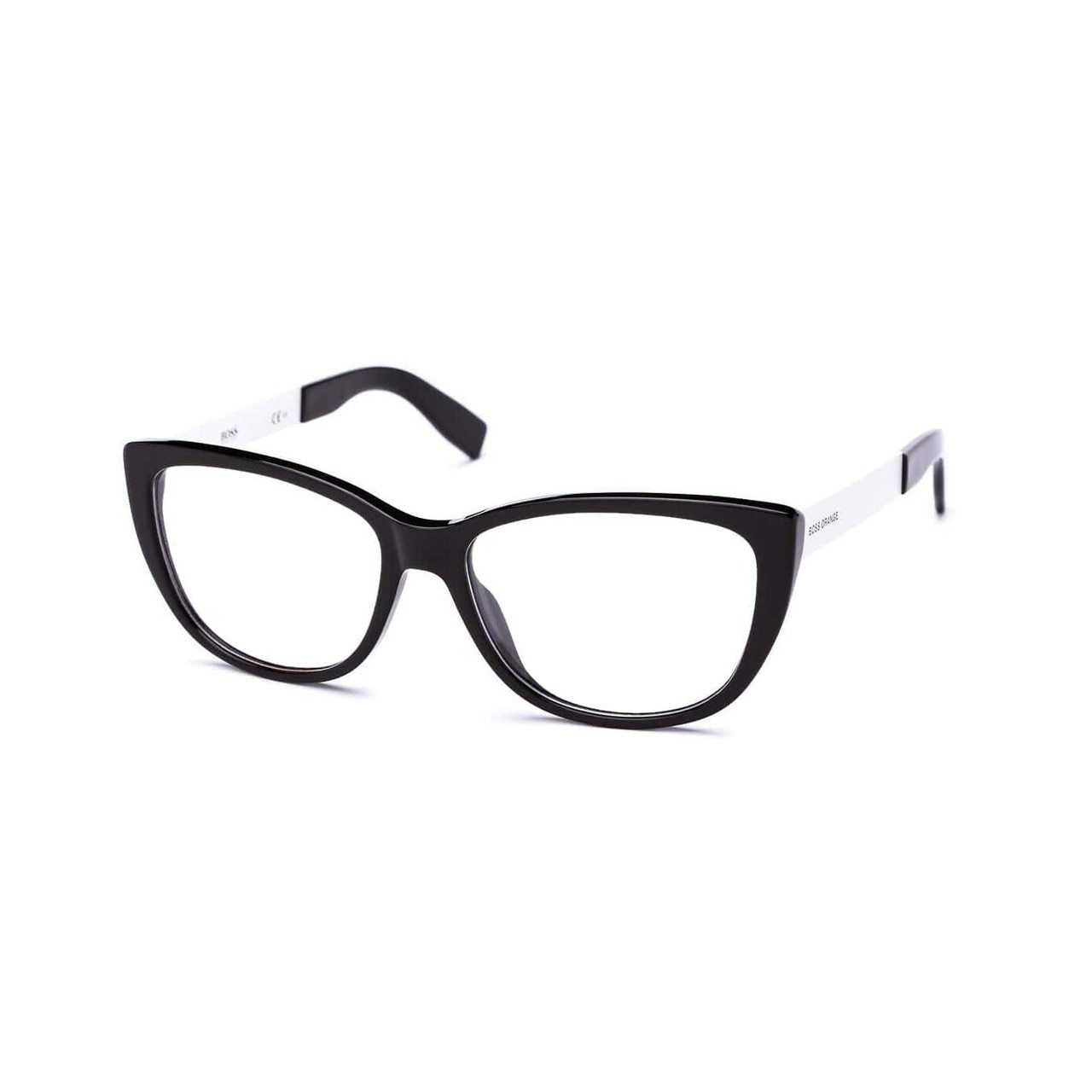 Hugo Boss Orange BO0219-FIX Black White Square Women's Acetate Eyeglasses showcasing elegant design and stylish color.