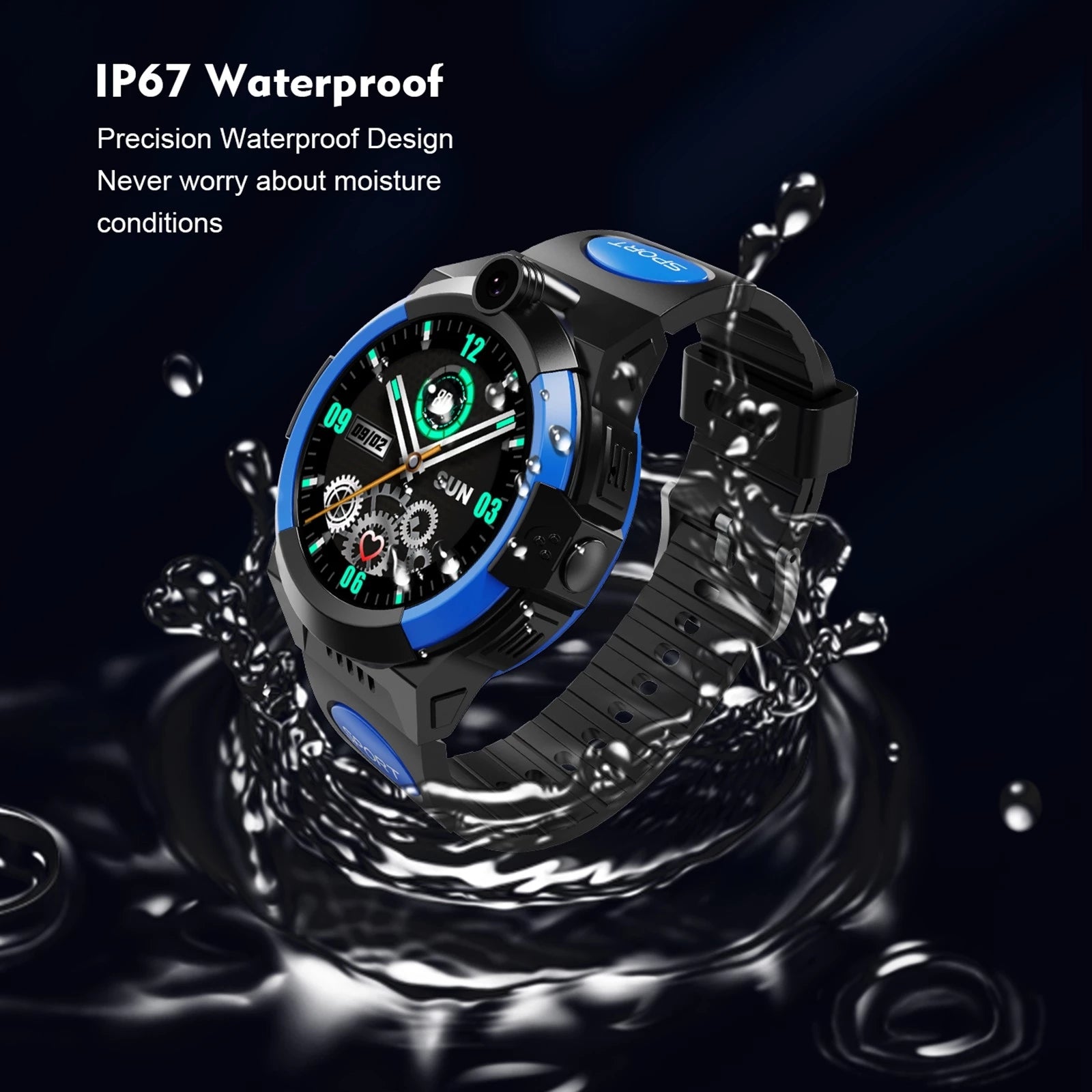 Kid's 4G Full Netcom Video Call Positioning Watch with a colorful silicone strap and a clear display.