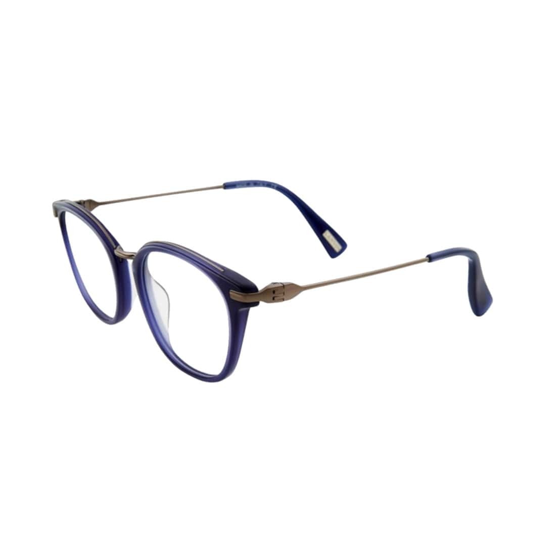 Lanvin VLN 085M-509Y Blue Square Unisex Acetate Eyeglasses displayed elegantly, showcasing their stylish blue frame and square shape.