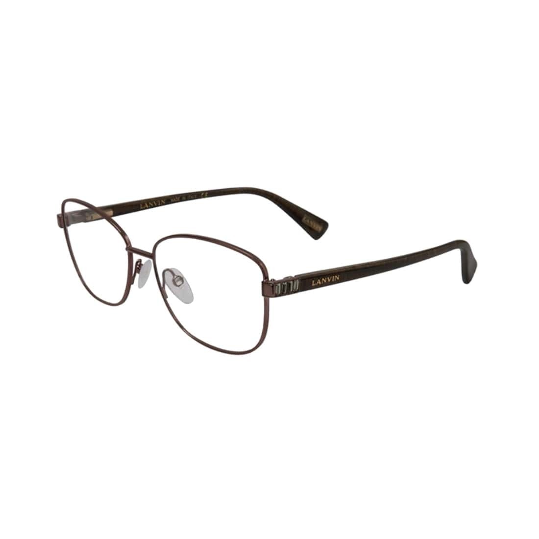 Lanvin VLN 090S-0L26 White Brown Square Unisex Eyeglasses showcasing a stylish square frame in white and brown colors.