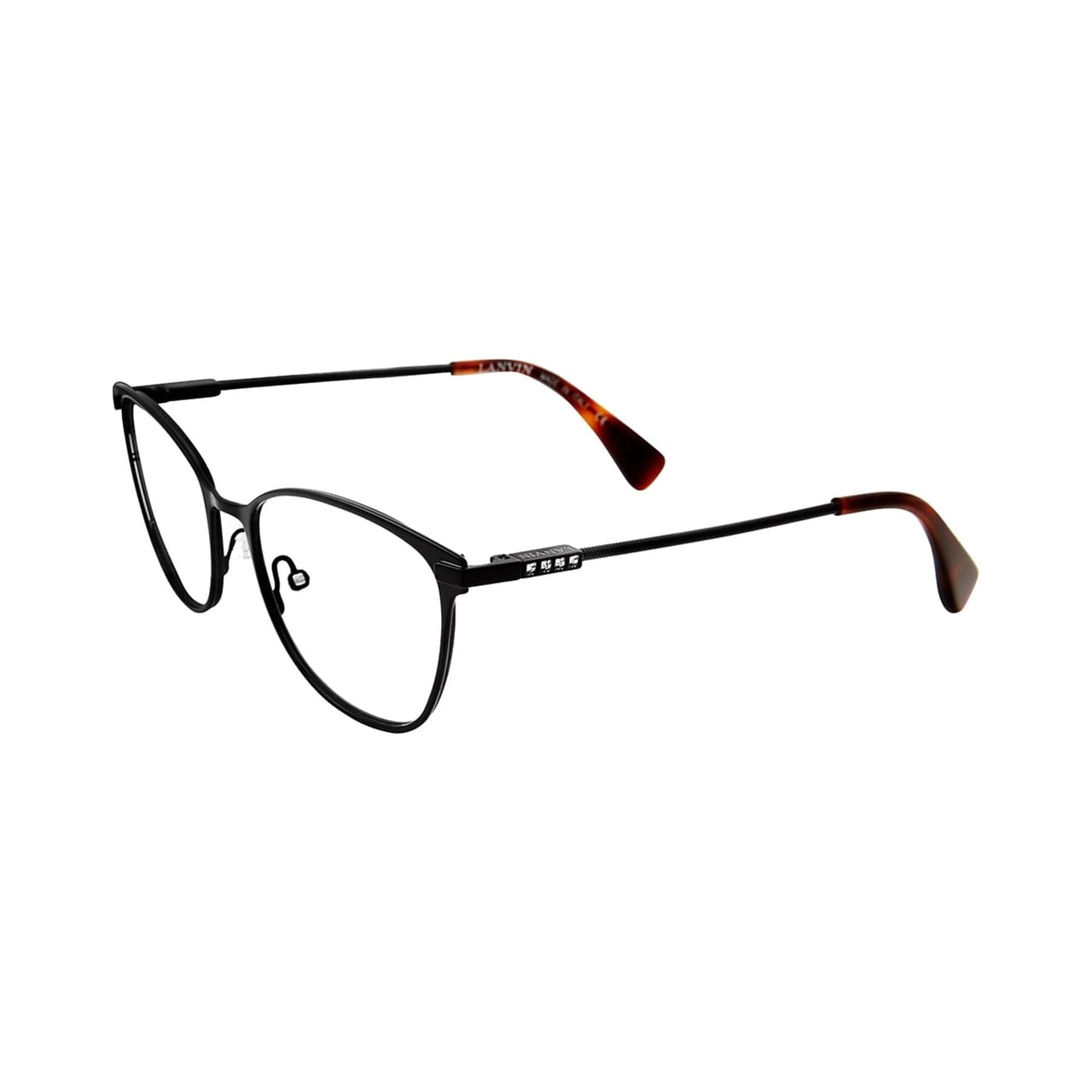 Lanvin VLN 095S-0530 shiny black square women's metal eyeglasses with a stylish full-rim design.