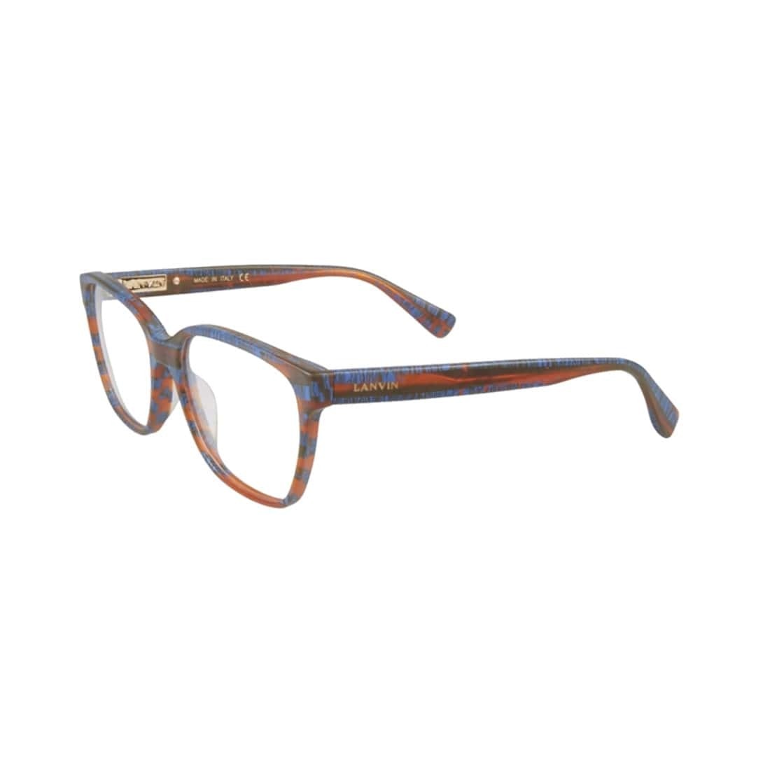 Lanvin VLN 705M-6R3M Red Tortoise Square Unisex Acetate Eyeglasses showcasing a stylish full-rim design.