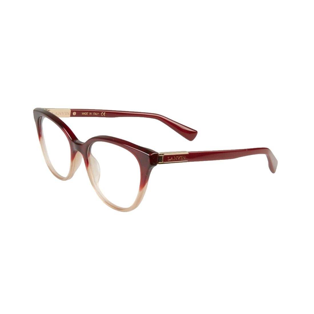 Stylish Lanvin VLN 709-0AH7 Burgundy Brown Square Women's Acetate Eyeglasses with a full-rim design.