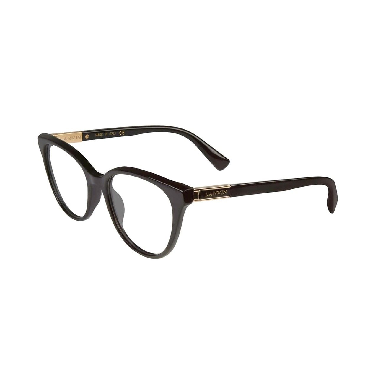 Stylish Lanvin VLN 709-700 Black Square Women's Acetate Eyeglasses with a full-rim design, perfect for various face shapes.
