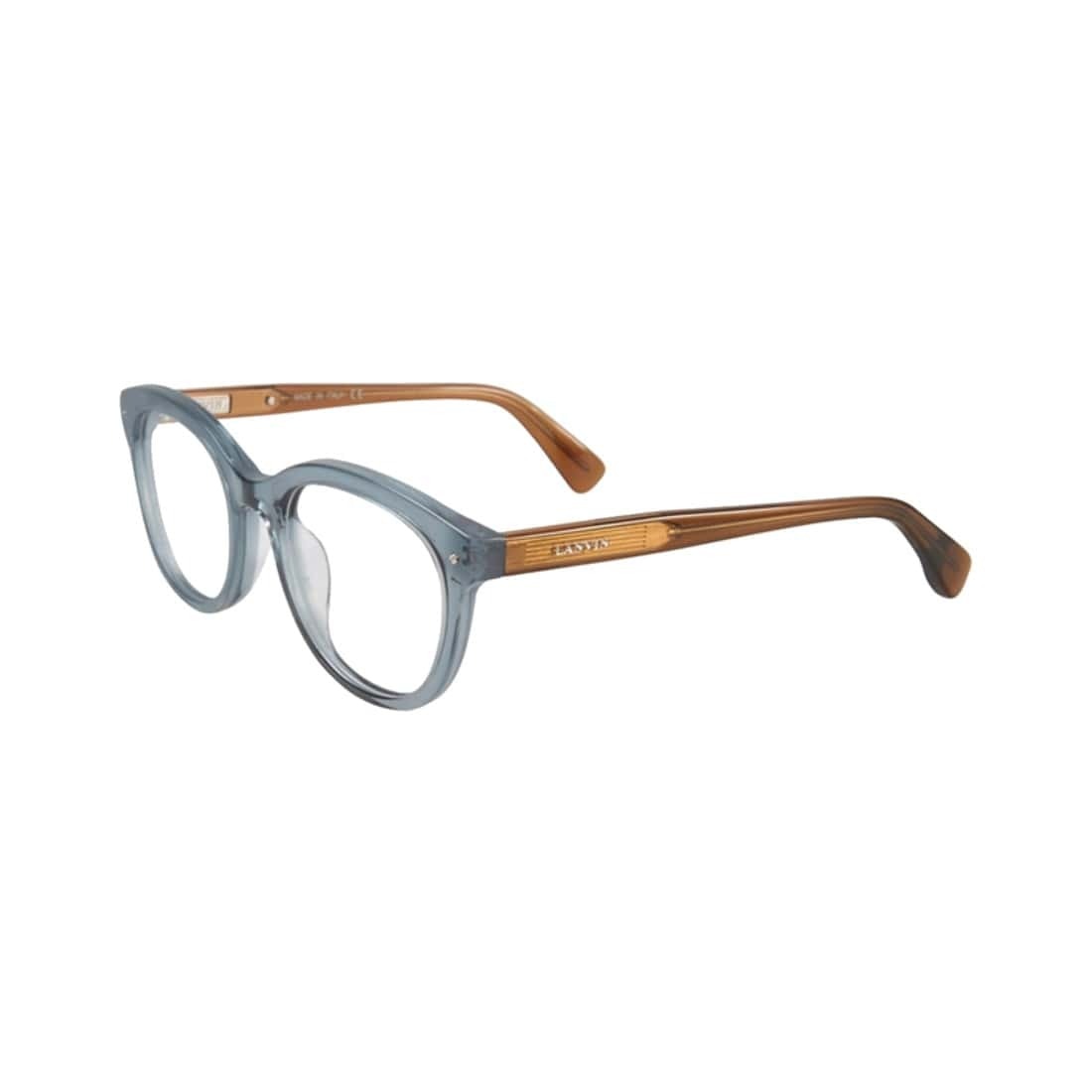 Lanvin VLN 714M-09AB Sea Green Round Unisex Acetate Eyeglasses showcasing a stylish round frame in a vibrant sea green color.