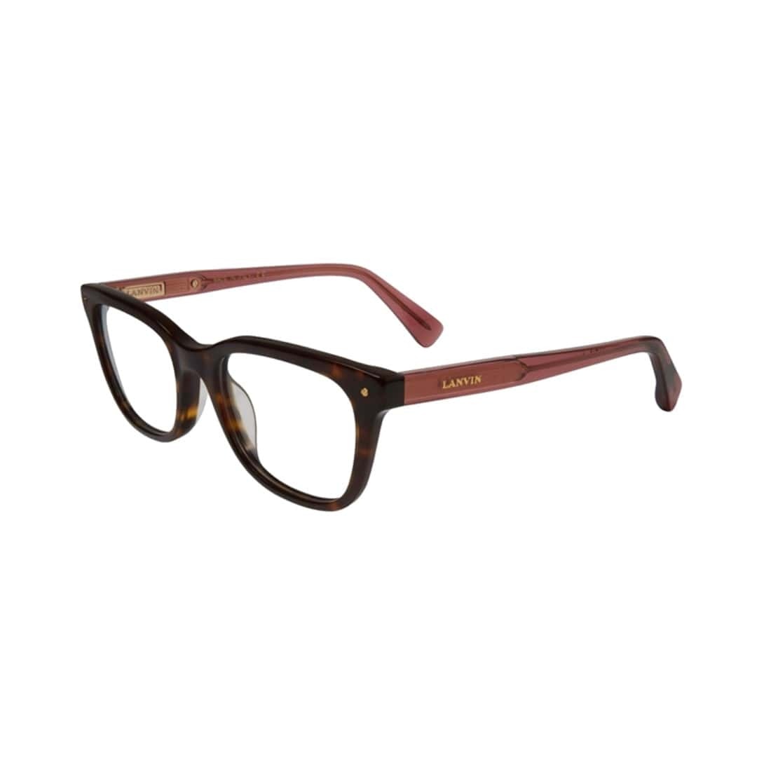 Lanvin VLN 715M-0722 Shiny Dark Havana Square Women's Acetate Eyeglasses showcasing a stylish square frame in a dark Havana color.