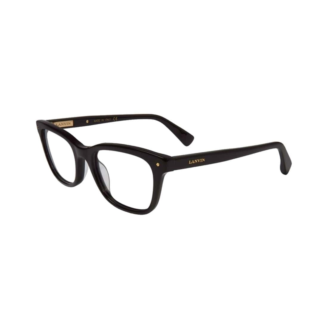 Lanvin VLN 715M-0BLK Black Square Unisex Acetate Eyeglasses with a sleek black frame and square lenses.