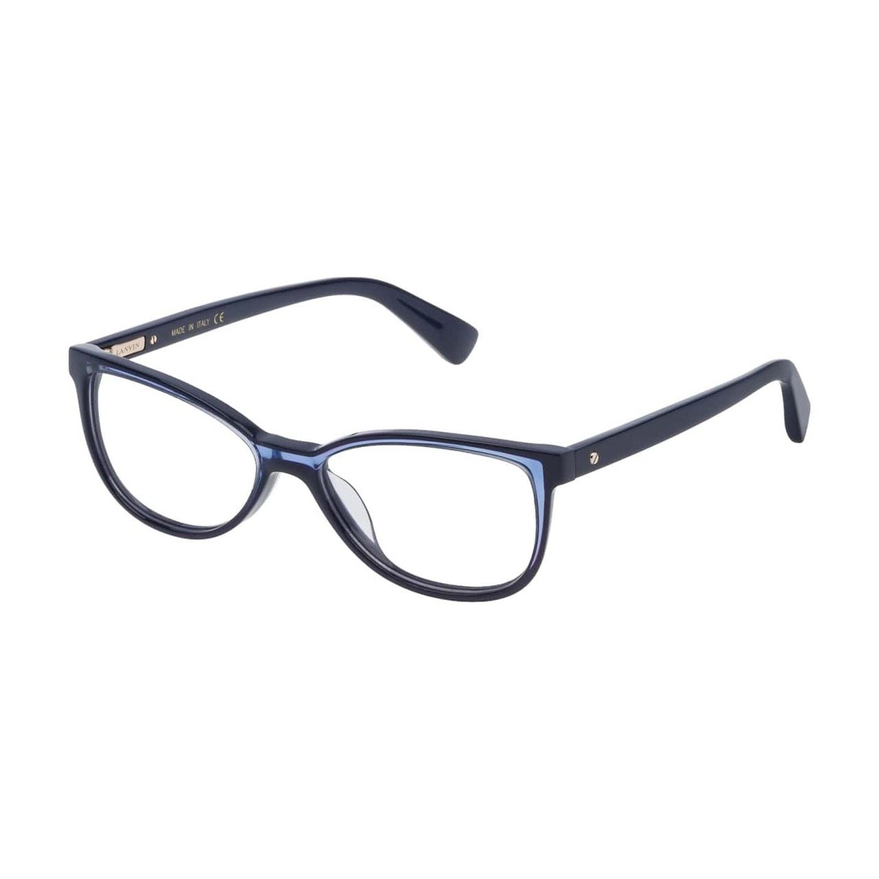 Lanvin VLN 749M-01CU Blue Rectangular Unisex Acetate Eyeglasses showcasing a stylish blue frame and rectangular lenses.