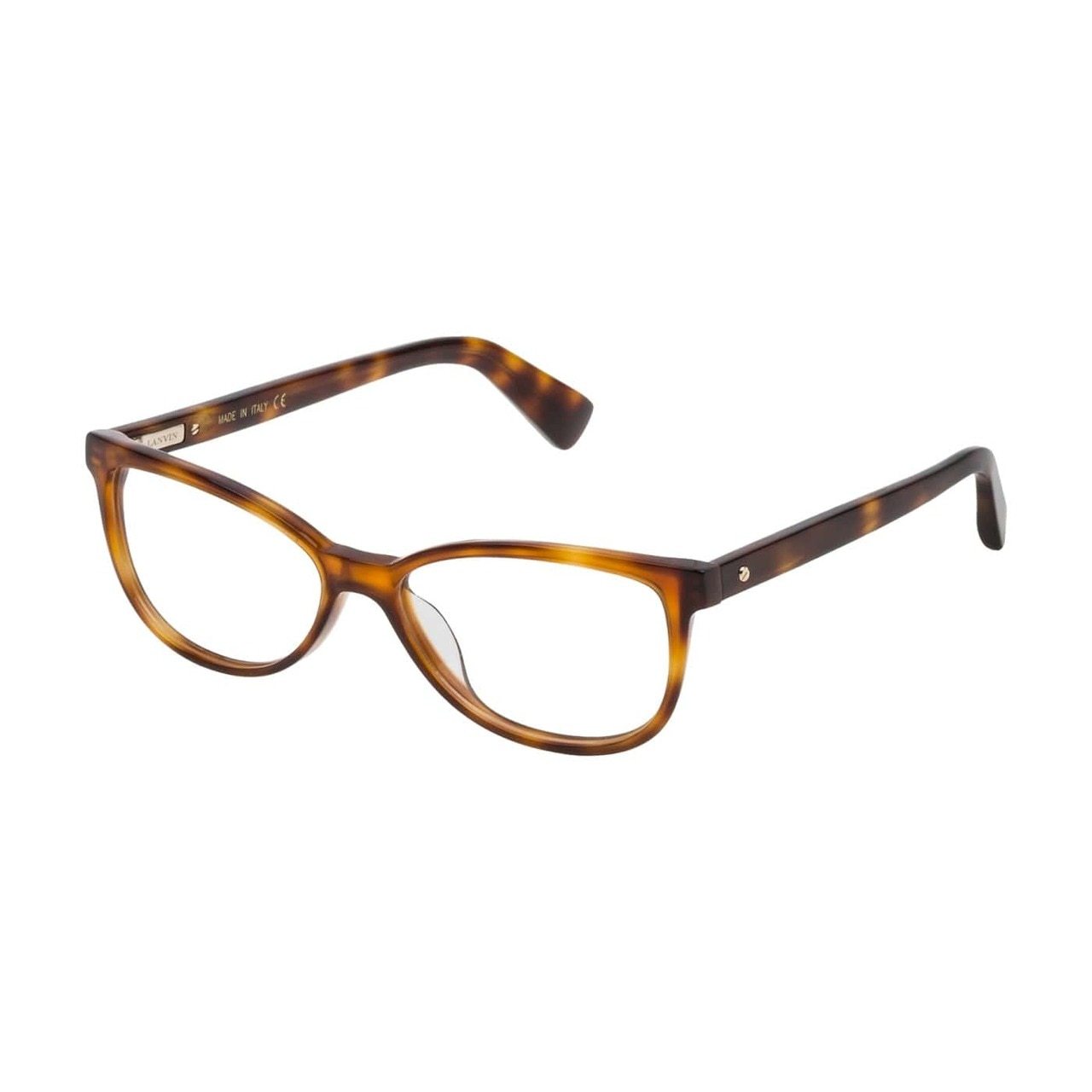 Lanvin VLN 749M-01EH Brown Rectangular Unisex Acetate Eyeglasses showcasing a stylish brown frame and rectangular lenses.