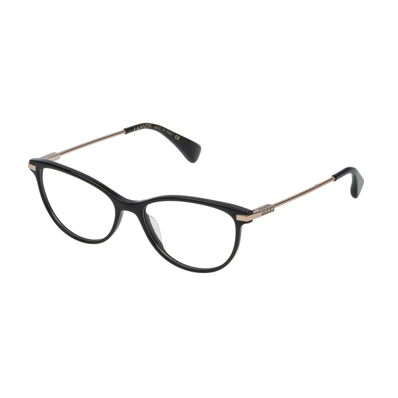 Stylish Lanvin VLN 744S-0700 Black Square Women's Acetate Eyeglasses with a full-rim design, perfect for modern women.