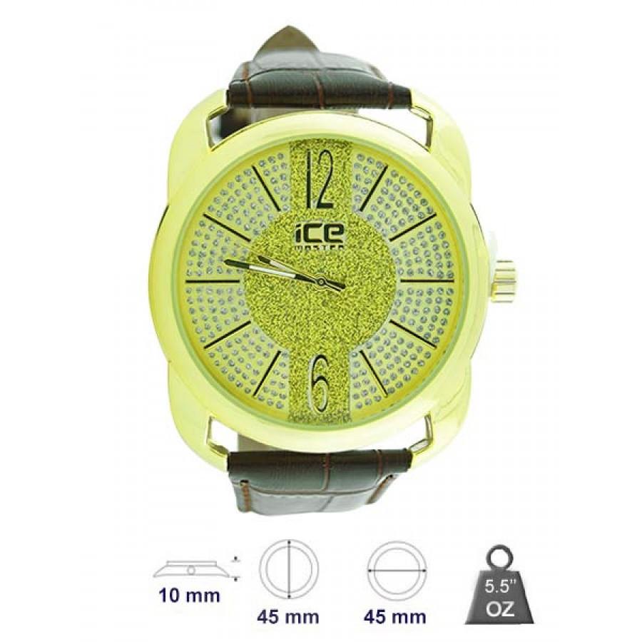 A stylish leather watch for men featuring a sleek design with a 10mm thick case and a comfortable leather strap.