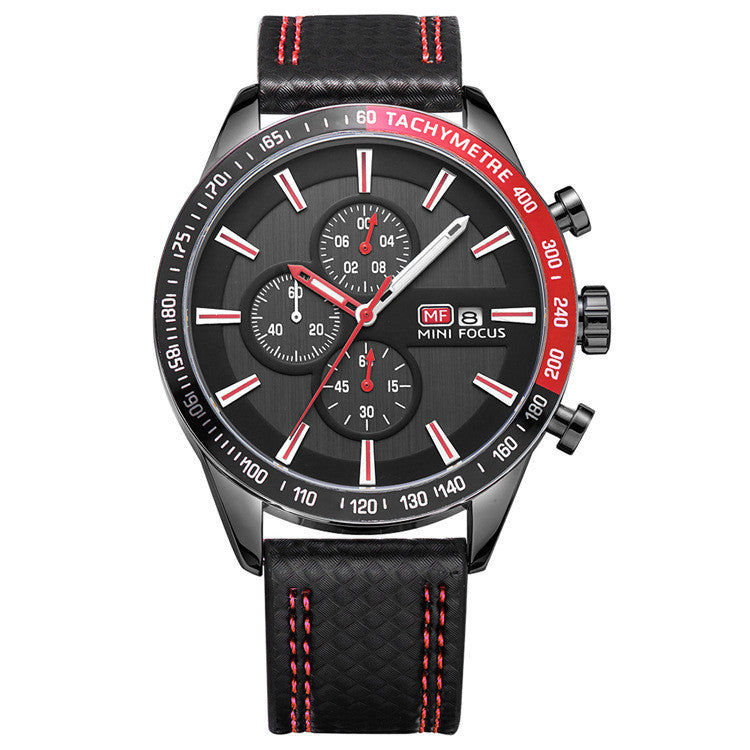 Men's Fashion Quartz Watch featuring a calendar, waterproof design, and stylish pointer display.