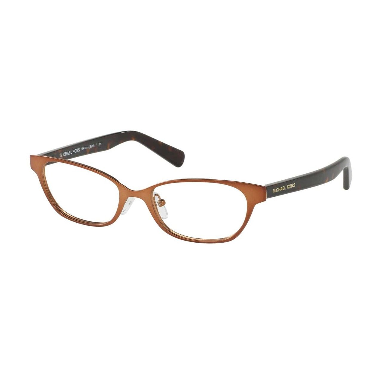 Michael Kors MK 3014-1147 Sybil Matte Bronze Oval Women's Metal Eyeglasses showcasing a stylish matte bronze finish and elegant oval design.