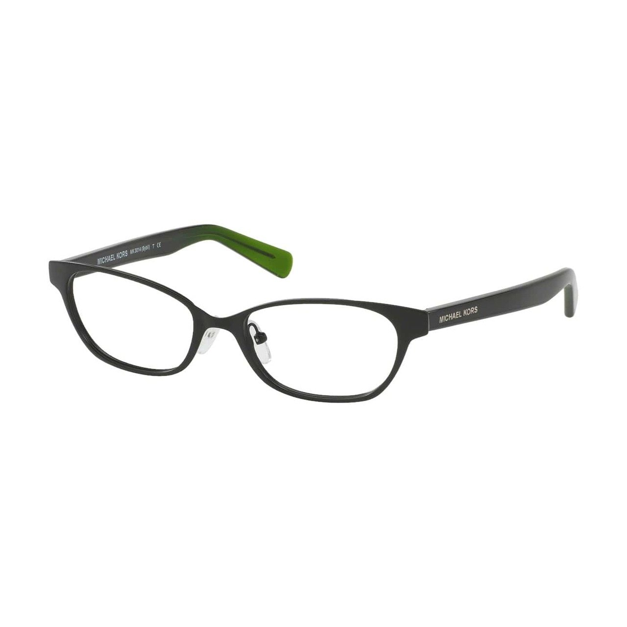 Michael Kors MK 3014-1150 Sybil Matte Black Oval Women's Metal Eyeglasses showcasing a stylish matte black frame and elegant oval design.