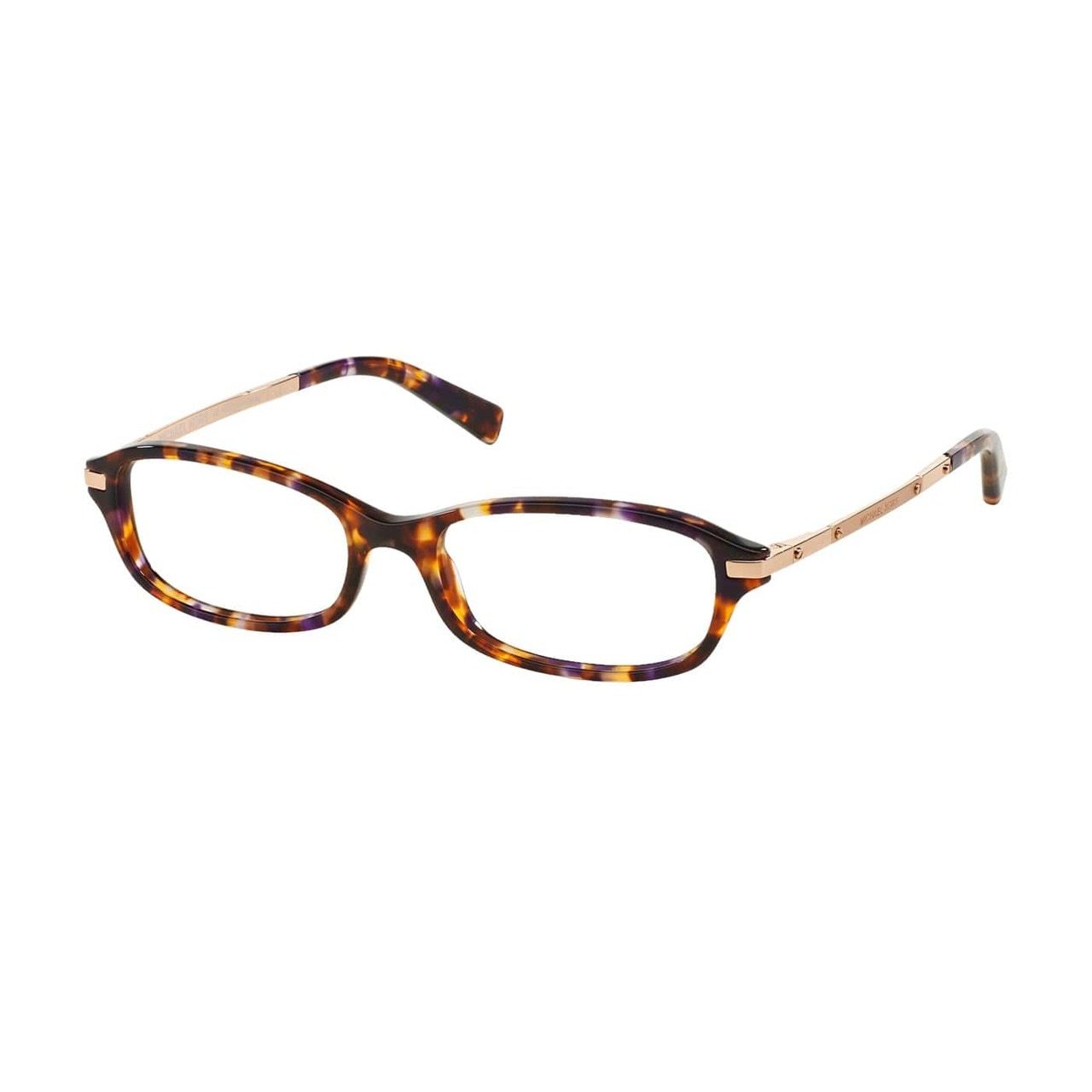 Michael Kors MK 4002-3032 Sardinia Sunset Confetti Tortoise rectangular metal eyeglasses for women, showcasing a stylish design.