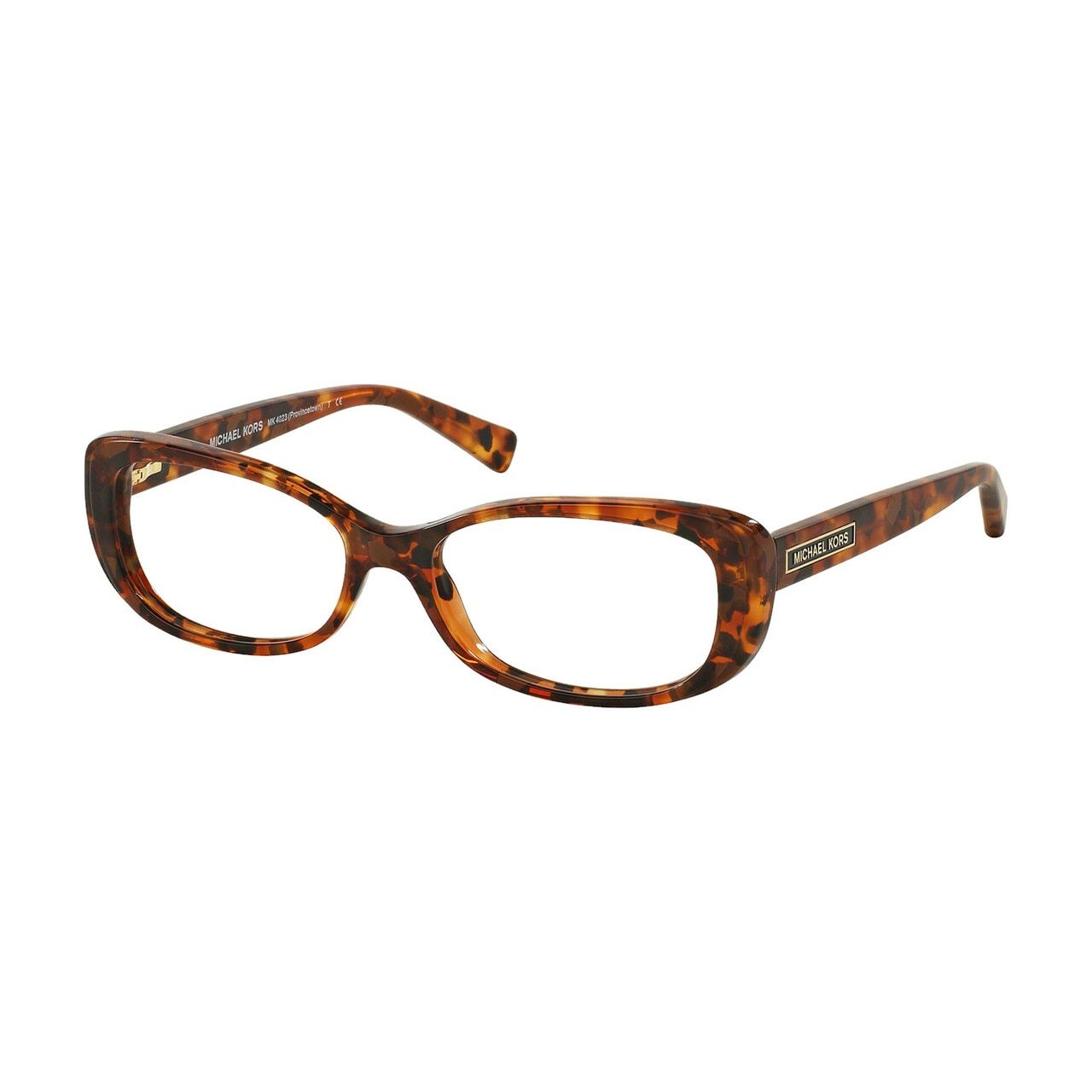 Michael Kors MK 4023-3066 eyeglasses in brown tortoise, featuring a rectangular full-rim design for women.