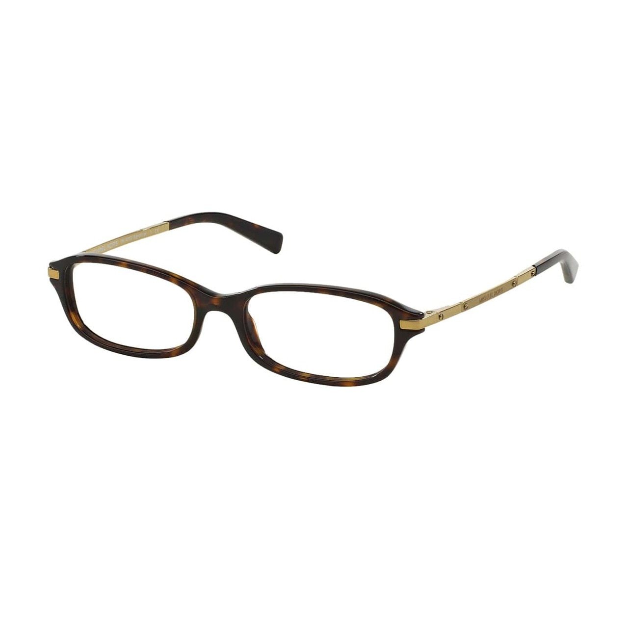 Michael Kors MK 4002-3006 Sardinia Dark Tortoise Rectangular Women's Metal Eyeglasses showcasing a stylish dark tortoise frame and rectangular lenses.