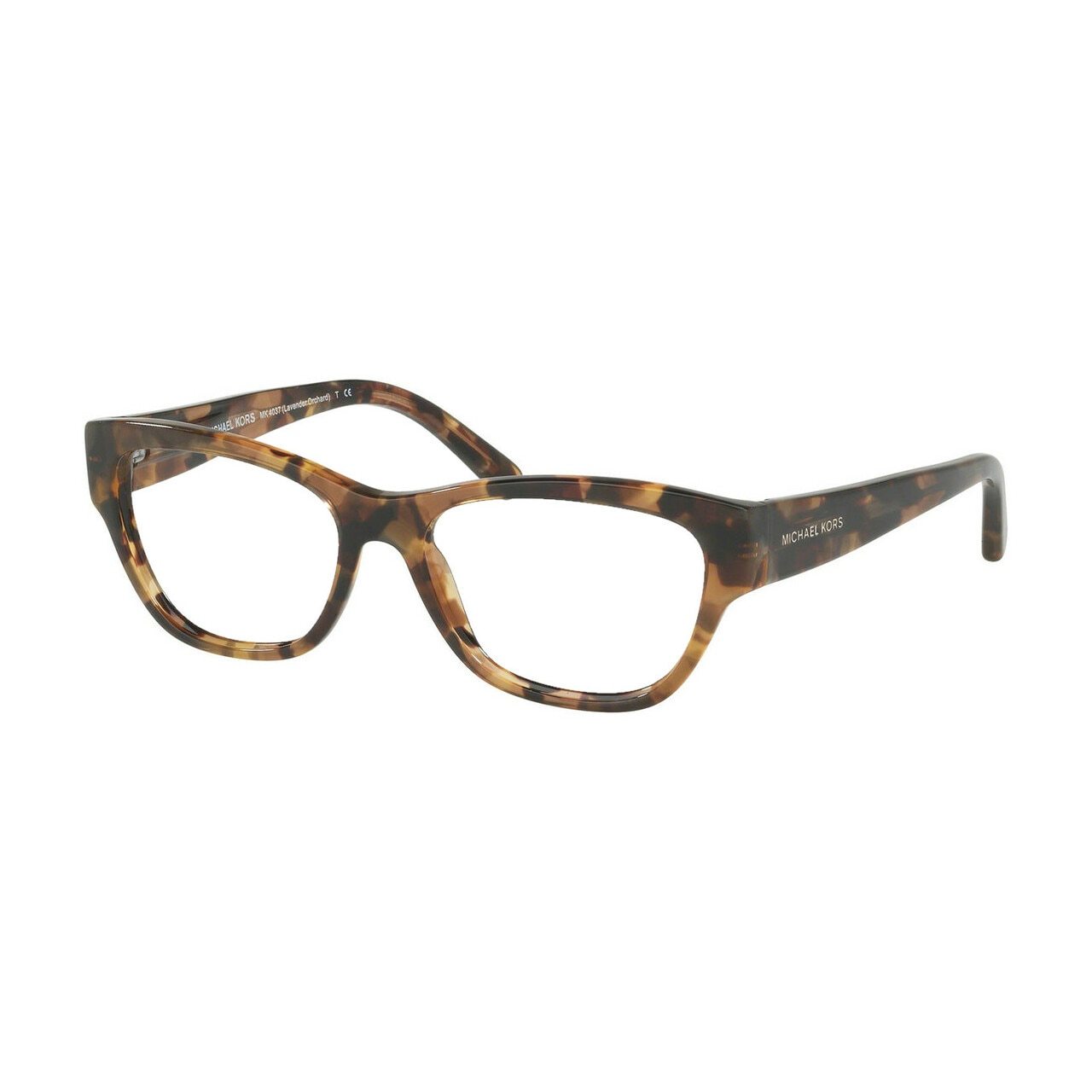 Michael Kors MK 4037-3210 Ylliana Black Horn Square Women's Acetate Eyeglasses featuring a stylish brown medley frame.