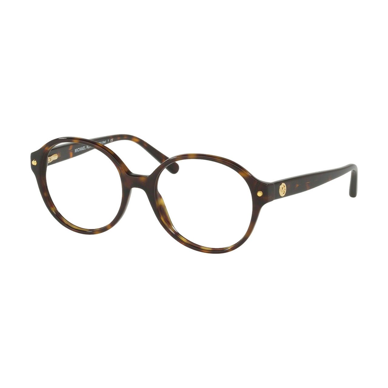 Michael Kors MK 4041-3006 Kat Dark Tortoise Round Women's Acetate Eyeglasses showcasing a stylish full-rim design.