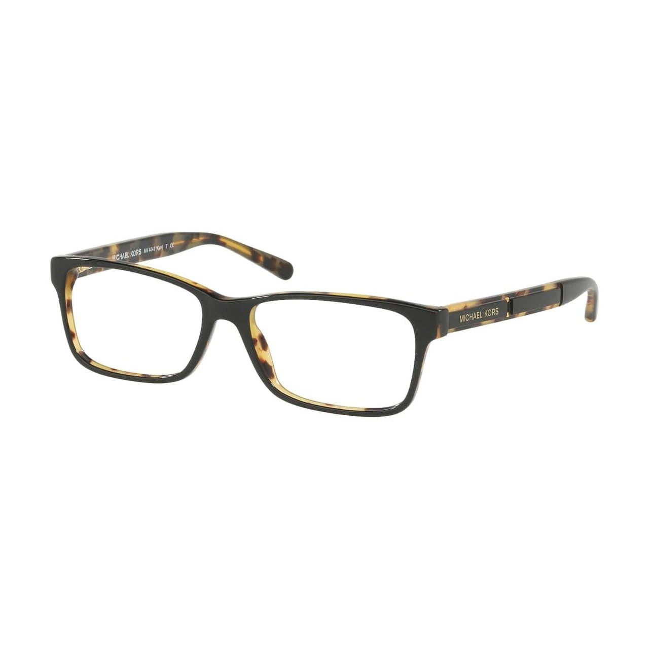Michael Kors MK 4043-3255 Kya Black Tortoise Rectangular Women's Eyeglasses showcasing a stylish full-rim design and elegant color.