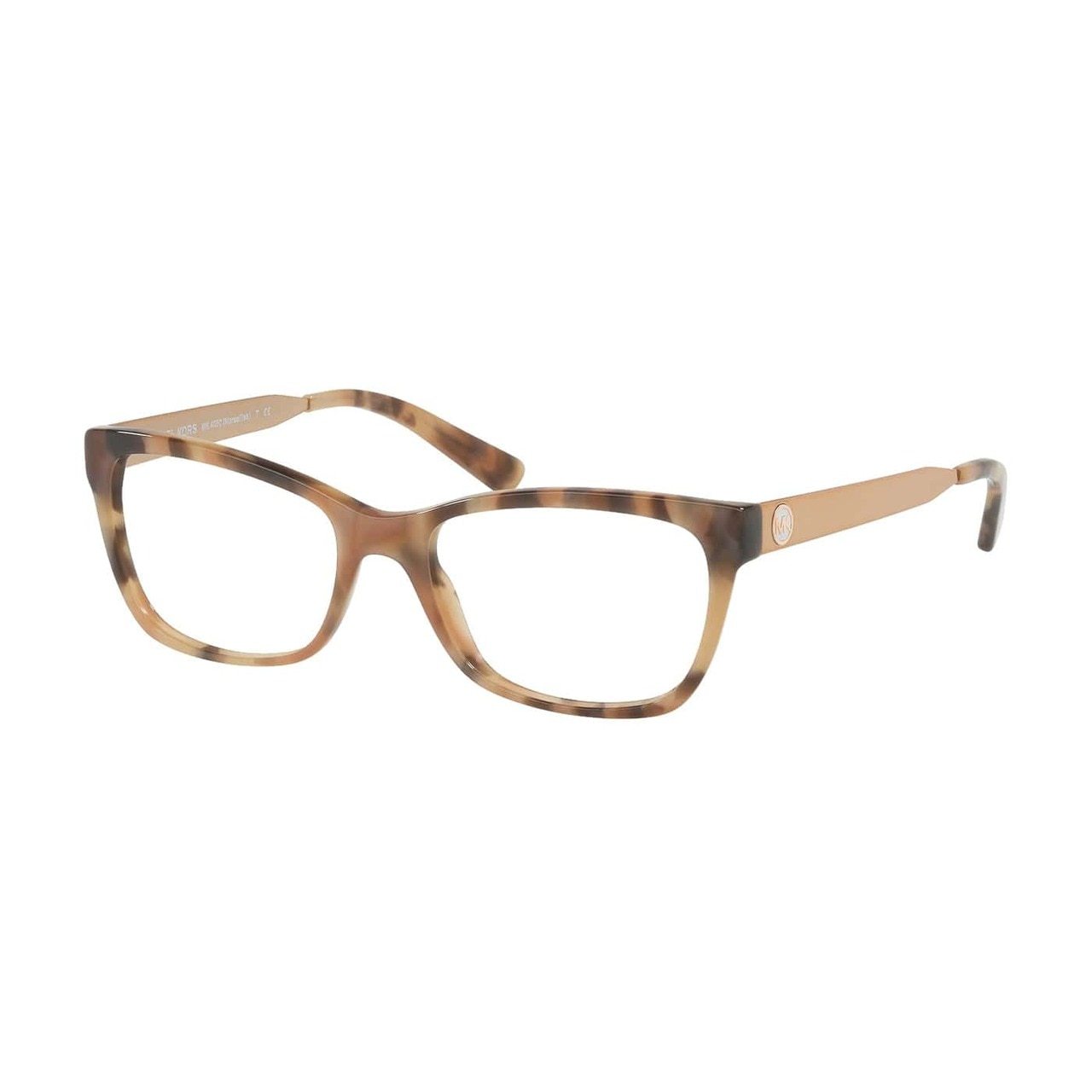 Michael Kors MK 4050-3311 Marseilles Brown Marble Square Women's Acetate Eyeglasses showcasing a stylish full-rim design.