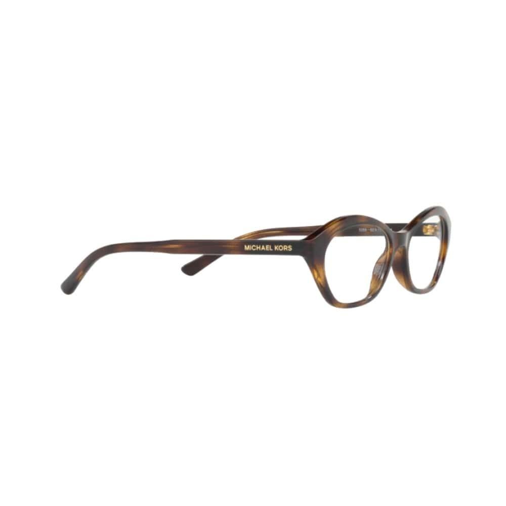 Michael Kors MK 4052-3285 Minorca Dark Tortoise Oval Women's Acetate Eyeglasses showcasing a stylish dark tortoise frame and oval lens shape.