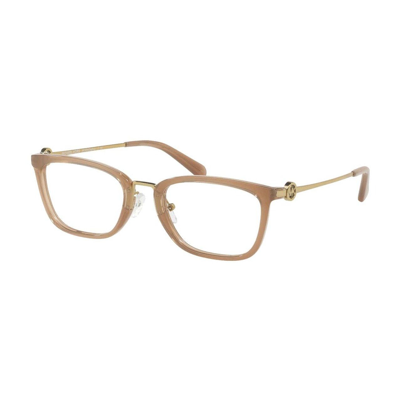 Michael Kors MK 4054-3354 Captiva Dusty Brown Square Women's Eyeglasses showcasing a stylish full-rim design with a rectangular shape.