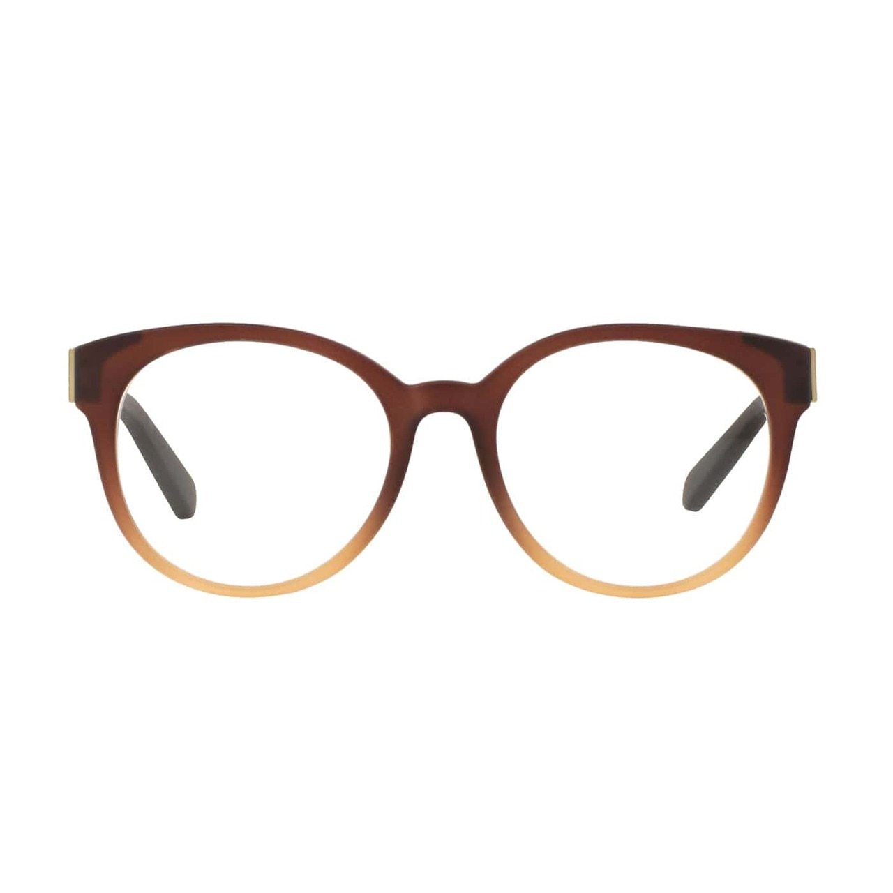 Michael Kors MK 8010-3044 Galicia Brown Beige Round Women's Acetate Eyeglasses showcasing a stylish full-rim design.