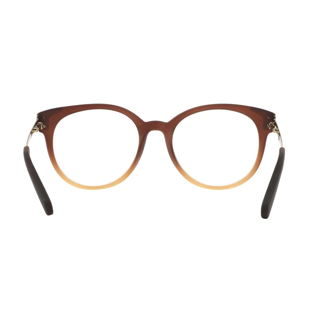 Michael Kors MK 8010-3044 Galicia Brown Beige Round Women's Acetate Eyeglasses showcasing a stylish full-rim design.