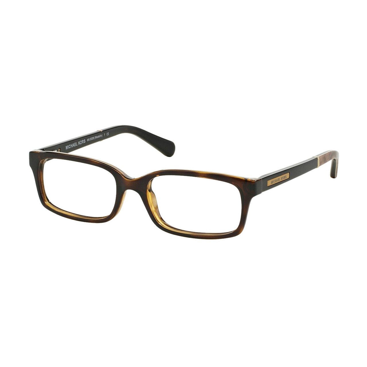 Michael Kors MK 8006-3010 Medellin eyeglasses featuring a tortoise snake pattern and rectangular acetate frame.