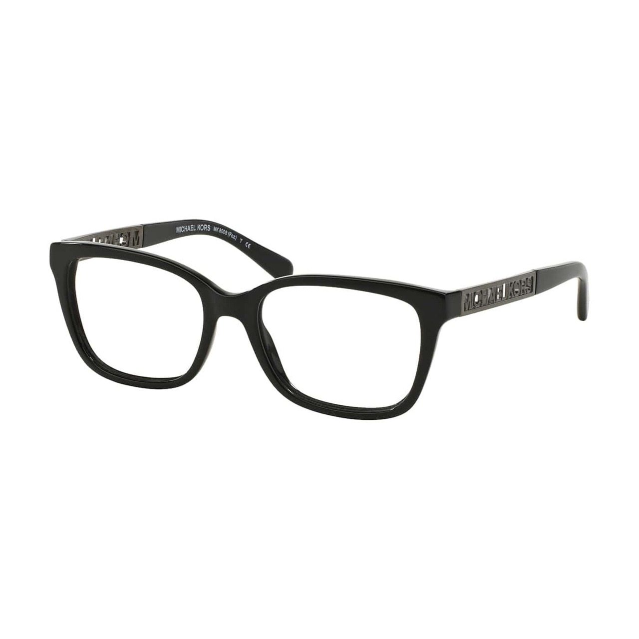 Michael Kors MK 8008-3005 Foz Black Square Women's Acetate Eyeglasses with a stylish black frame and square lens shape.