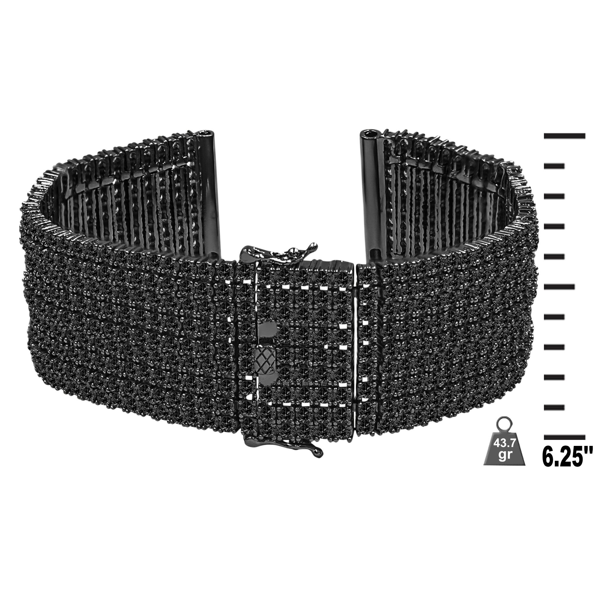 Nine Row 1.5mm Cubic Zirconia CZ Watch Band in five colors, showcasing sparkling stones and elegant design.