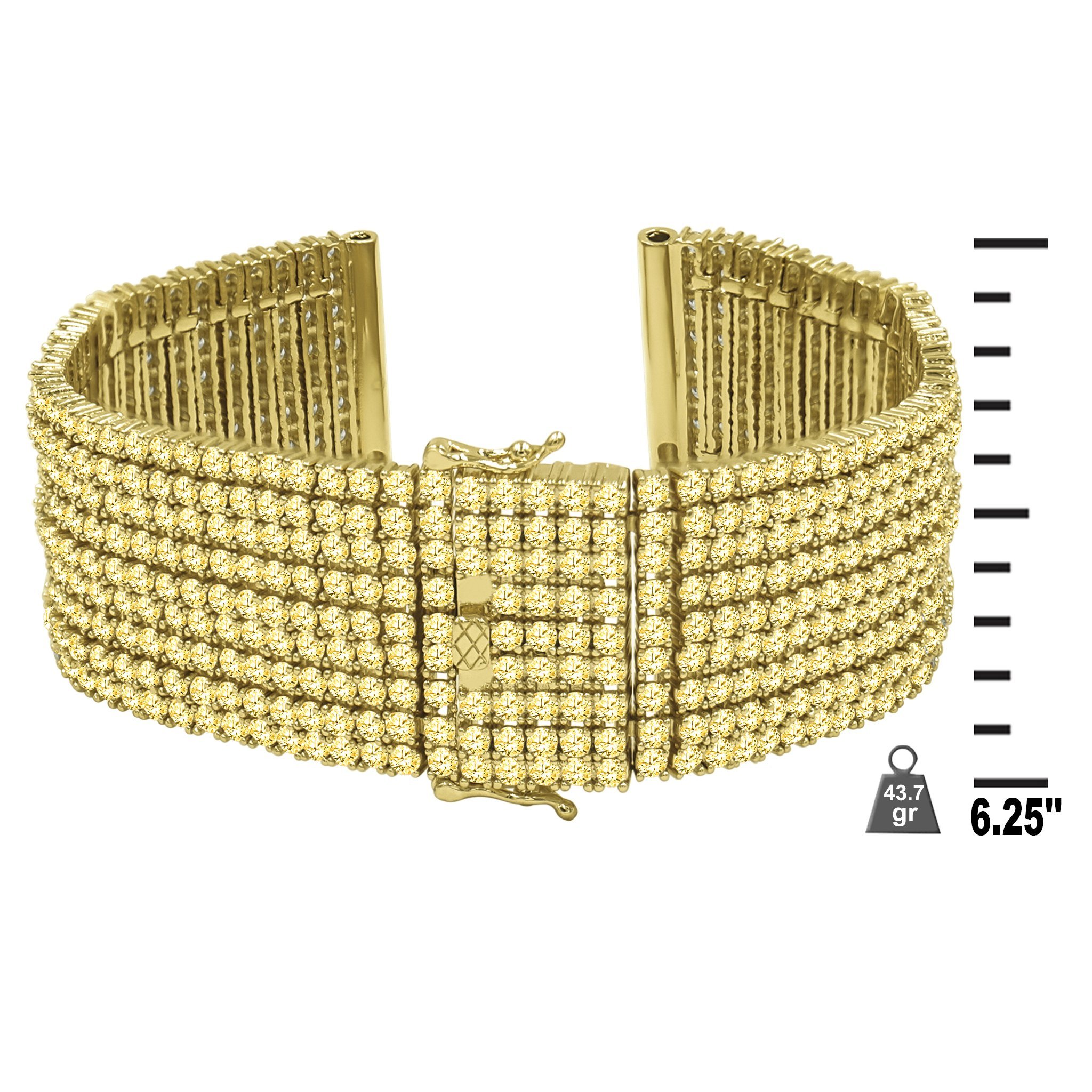 Nine Row 1.5mm Cubic Zirconia CZ Watch Band in five colors, showcasing sparkling stones and elegant design.